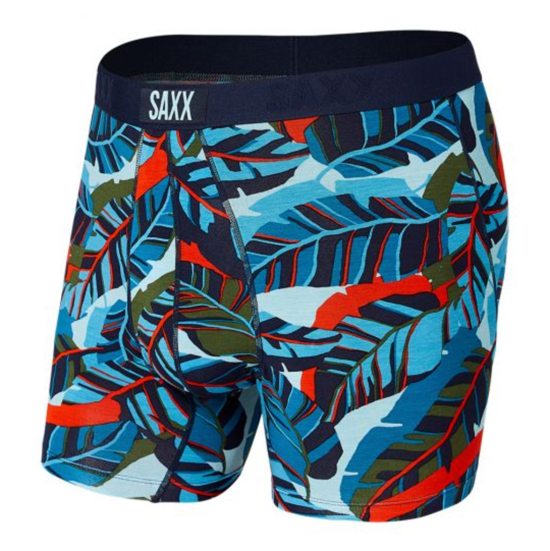 SAXX VIBE SUPER SOFT BOXER BRIEF BLUE POP JUNGLE M