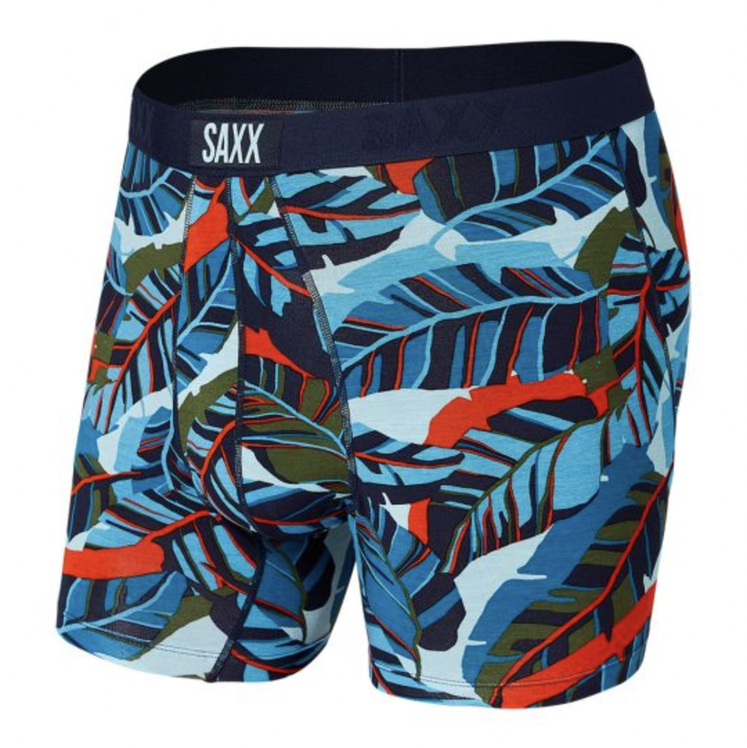 SAXX VIBE SUPER SOFT BOXER BRIEF BLUE POP JUNGLE L