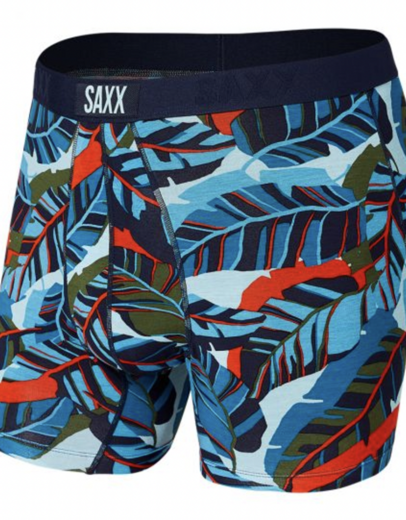 SAXX VIBE SUPER SOFT BOXER BRIEF BLUE POP JUNGLE XL