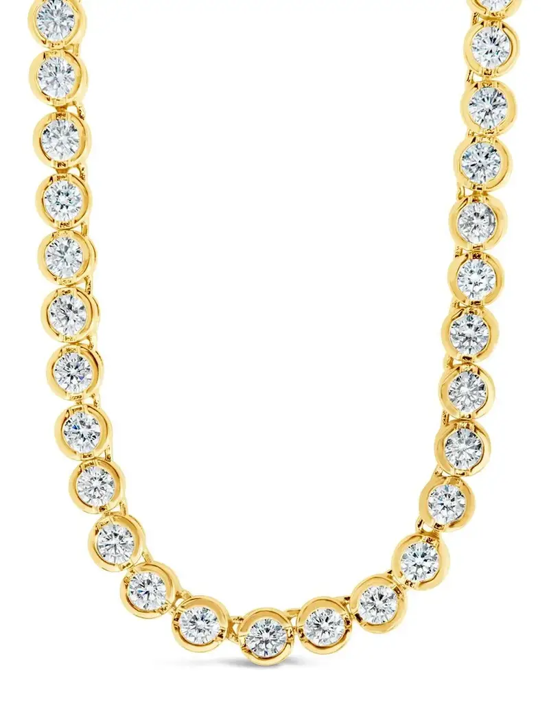 STERLING FOREVER HELENE CZ BEZEL TENNIS NECKLACE