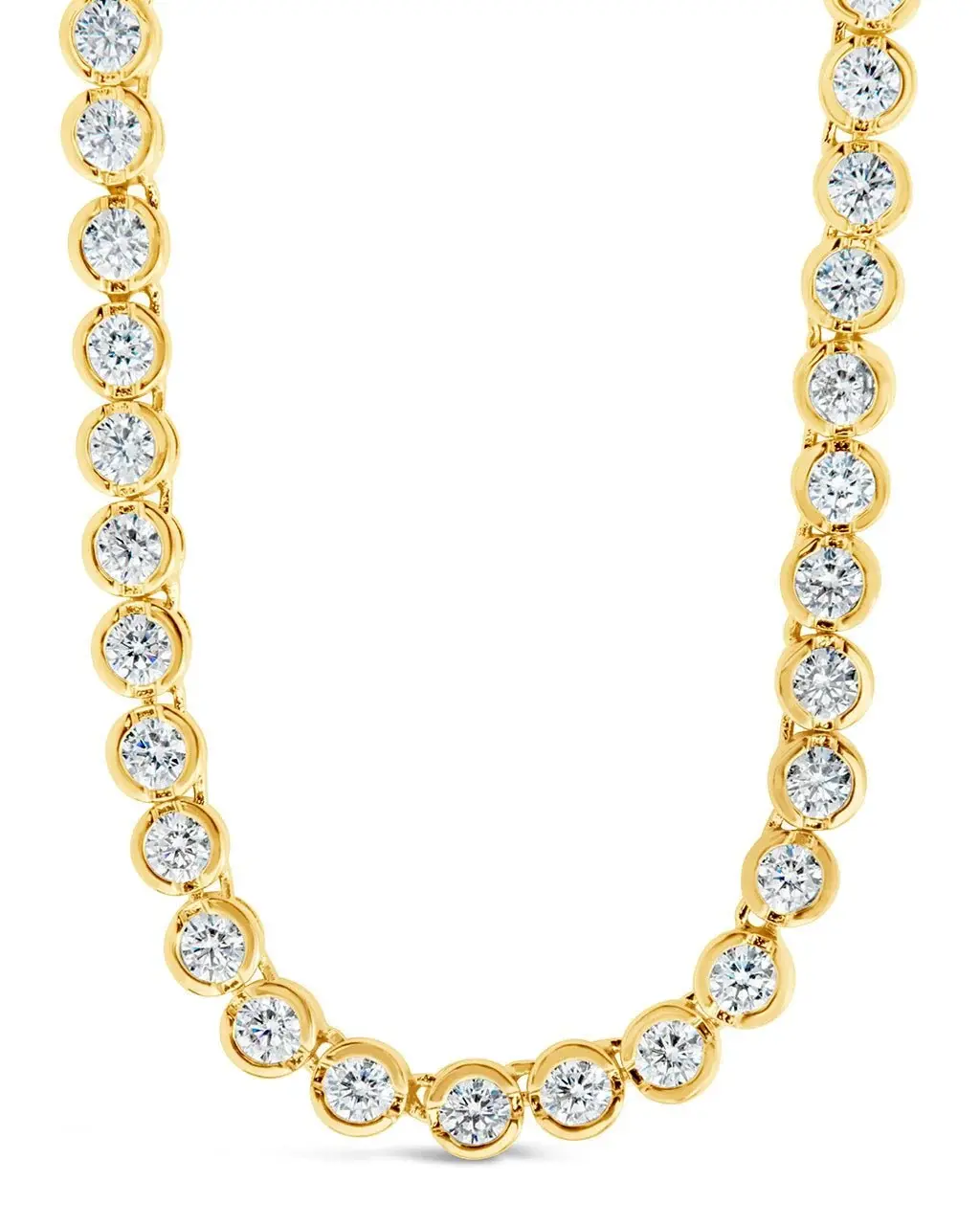 STERLING FOREVER HELENE CZ BEZEL TENNIS NECKLACE