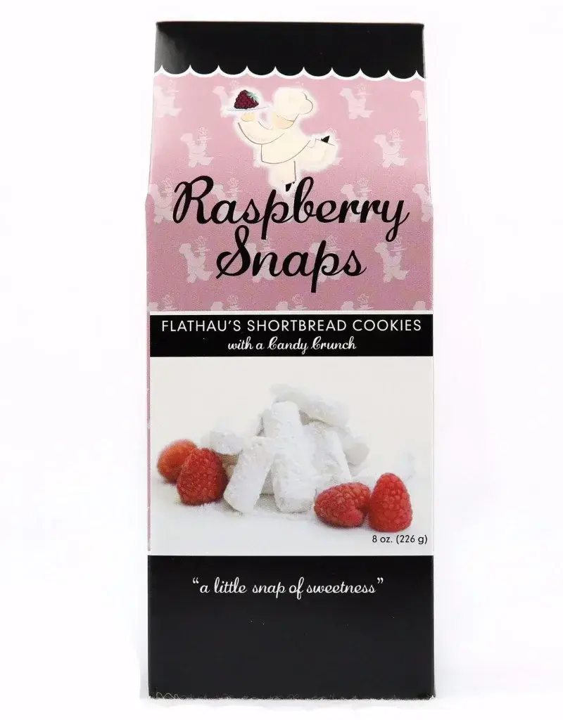 FLATHAU'S FINE FOODS RASPBERRY SHORTBREAD SNAPS-8 OZ BOX