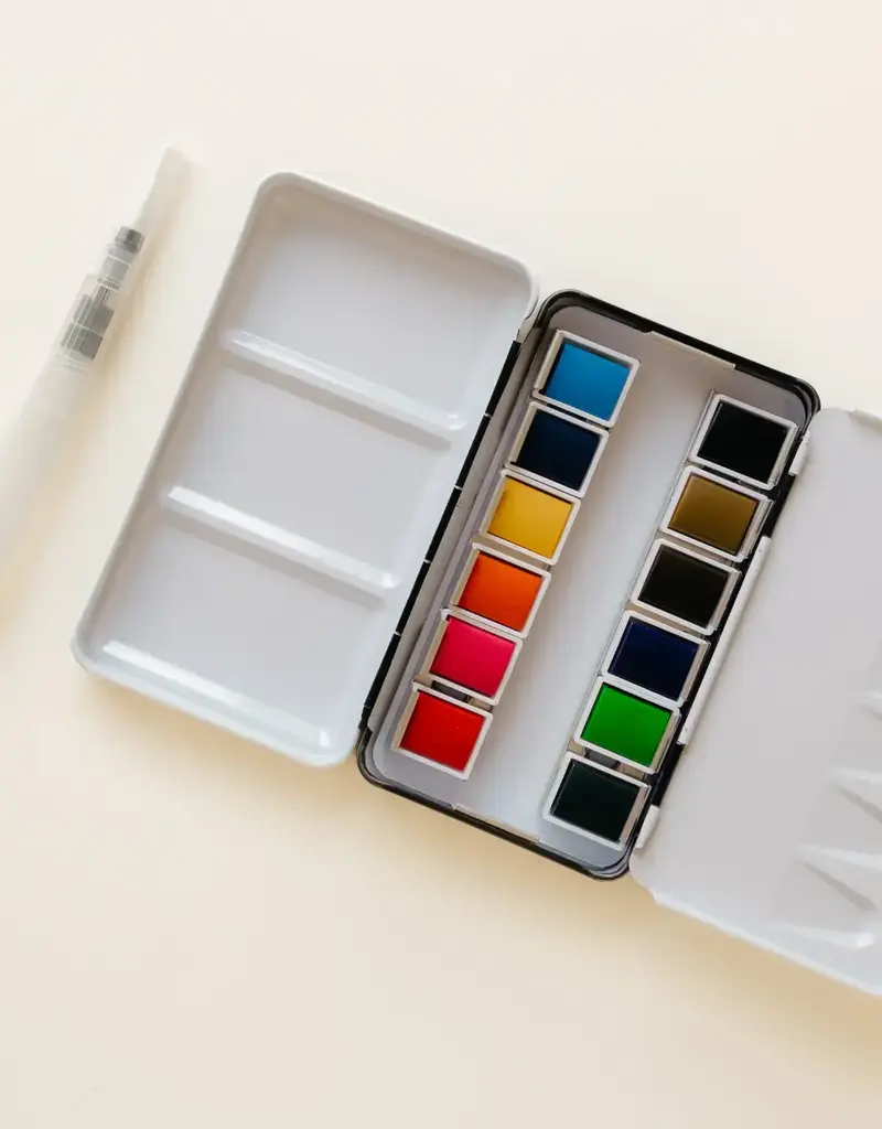 BAILEY RAE STUDIO 12 Color Mini-Travel Watercolor Paint Palette