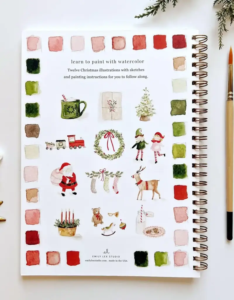 EMILY LEX STUDIO WATERCOLOR WORKBOOK-CHRISTMAS