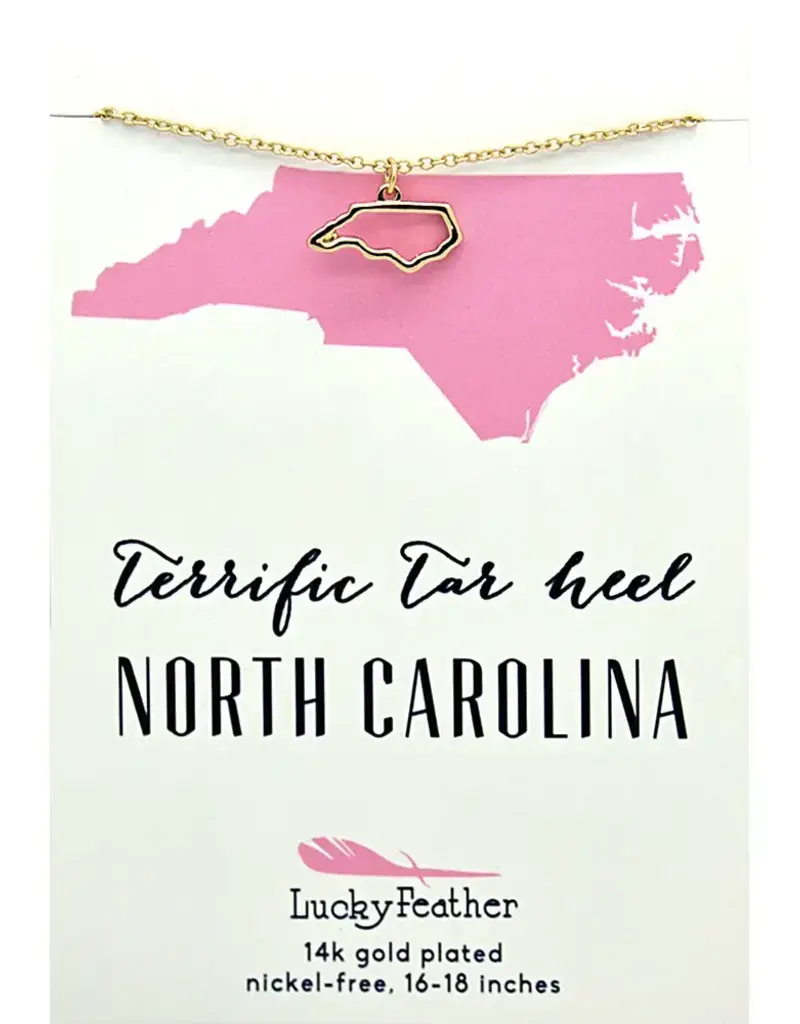 LUCKY FEATHER STATE NECKLACE GOLD-NORTH CAROLINA