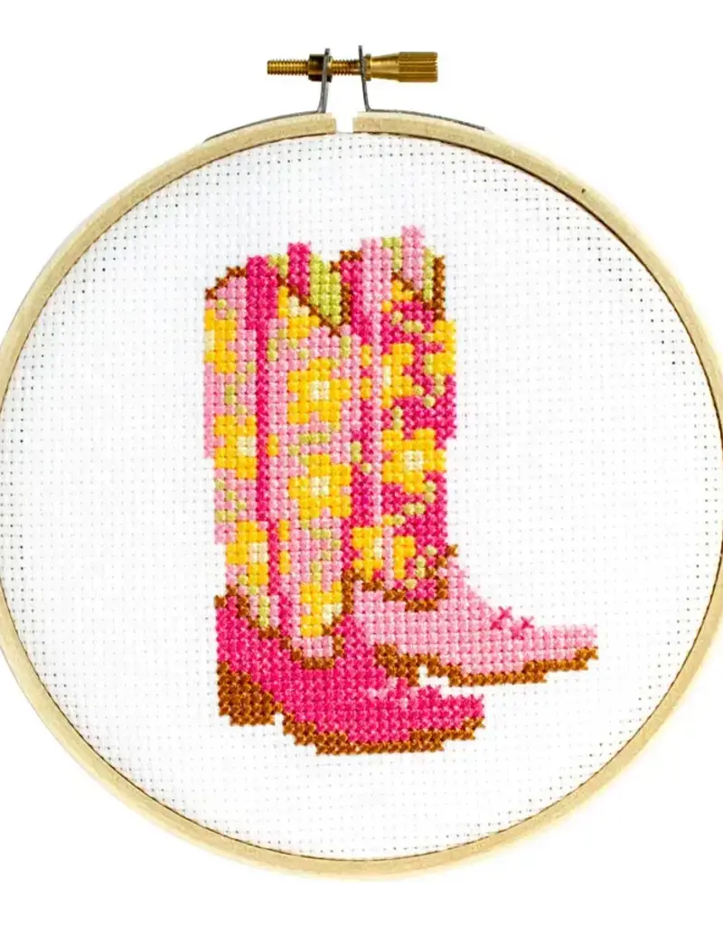 THE STRANDED STITCH COWGIRL BOOTS CROSS STITCH KIT