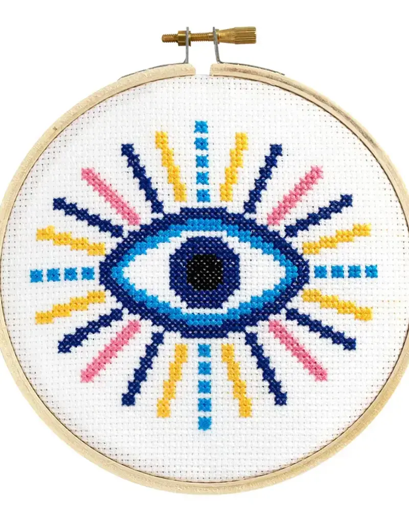 THE STRANDED STITCH EVIL EYE CROSS STITCH KIT