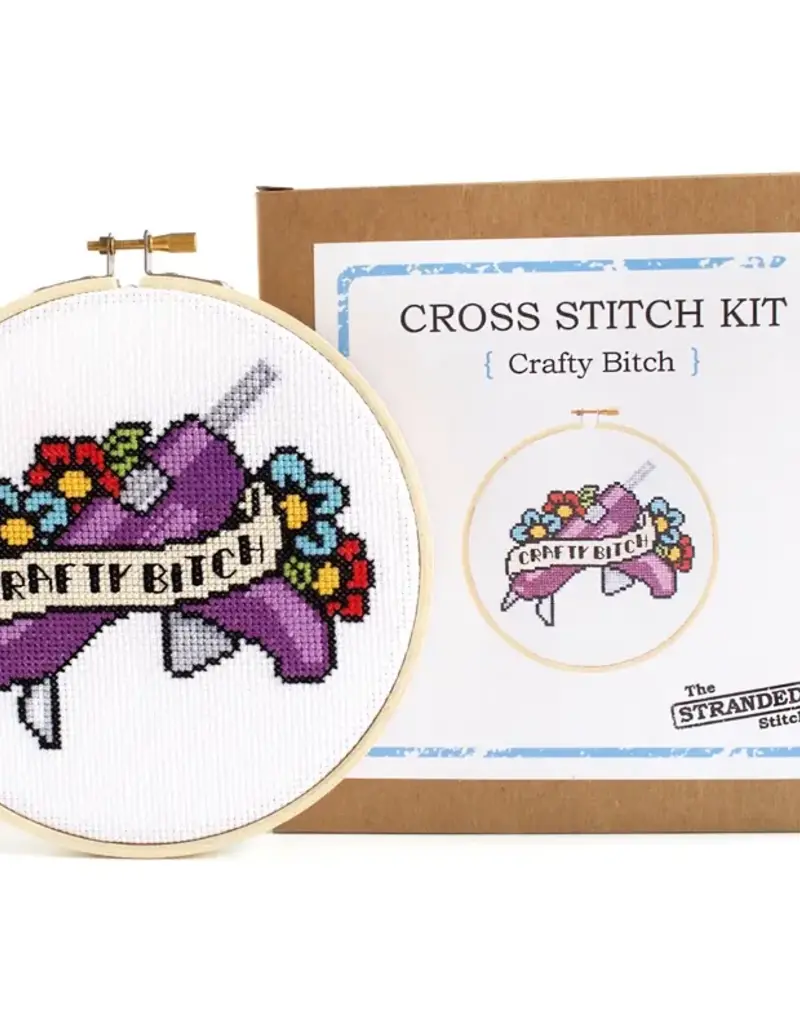 THE STRANDED STITCH CRAFTY BITCH CROSS STITCH KIT