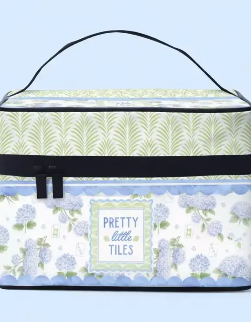 ANDERS RUFF DESIGN CO HOUSE OF HYDRANGEA MAHJONG TILE STORAGE TOTE