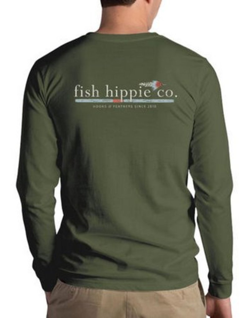 FISH HIPPIE HOOKS & FEATHERS L/S T SHIRT