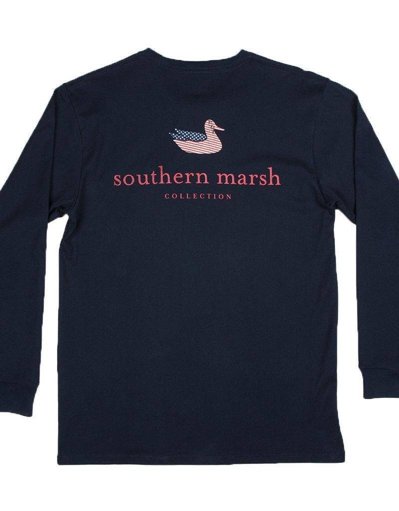 SOUTHERN MARSH AUTHENTIC FLAG L/S TSHIRT NAVY