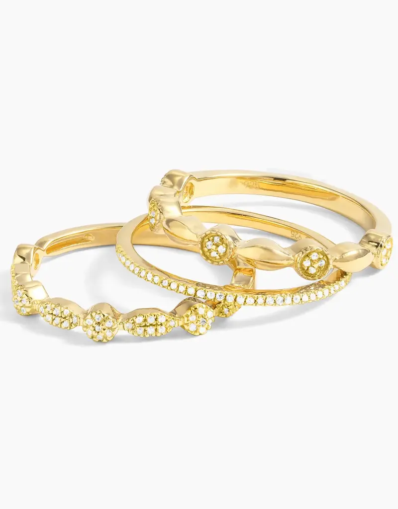 ELLA STEIN SHINY THREE STACKABLE RING-WATERPROOF