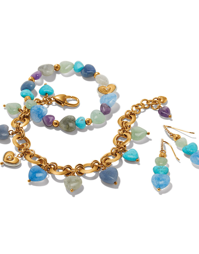 BRIGHTON One Heart Multi Heart Bead Link Bracelet