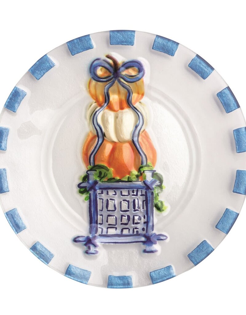 MUD PIE PUMPKIN GLASS PLATE