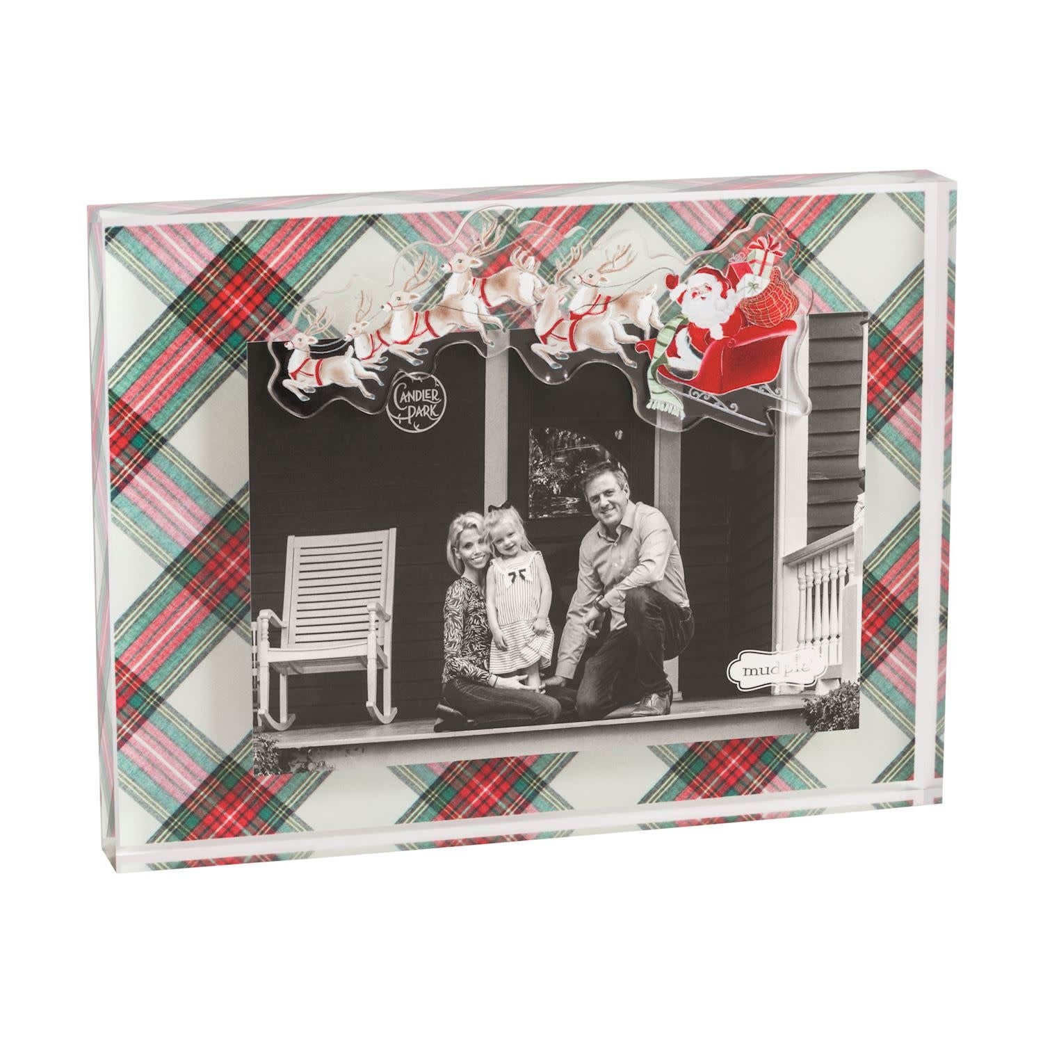 MUD PIE SLEIGH TARTAN ACRYLIC FRAME-MAGNETIC