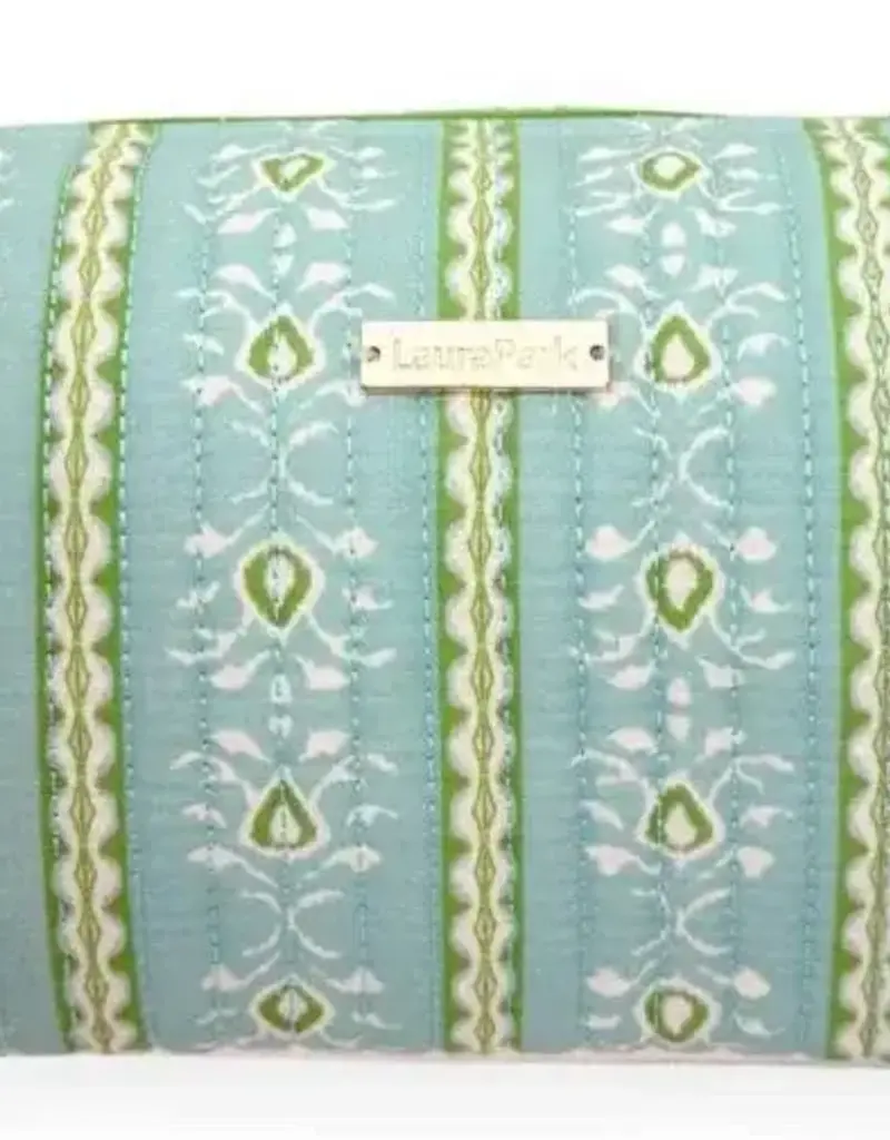 LAURA PARK DESIGNS ROSEMARY STRIPE BLUE SIGNATURE LARGE COSMETIC BAG