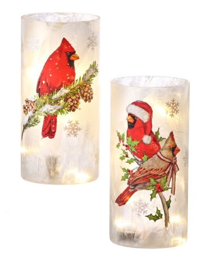 REGENCY INTERNATIONAL LED FROSTED GLASS CARDINAL CYLINDER CANDLE