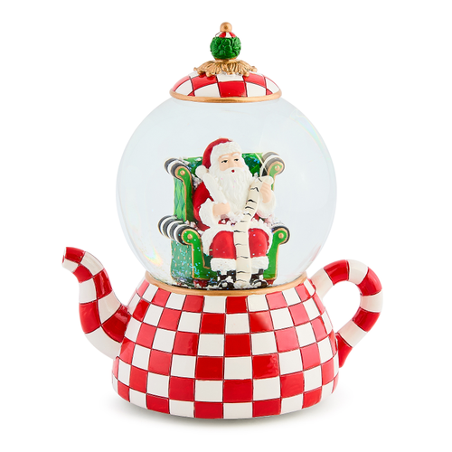 MacKenzie-Childs check it out teapot snow globe
