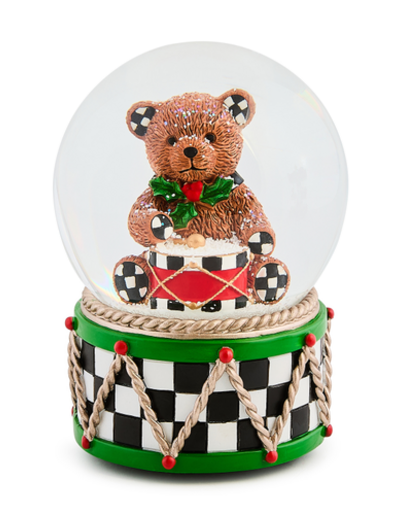 MacKenzie-Childs holly bear snow globe