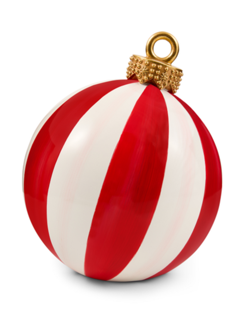 MacKenzie-Childs red stripe medium tabletop ornament
