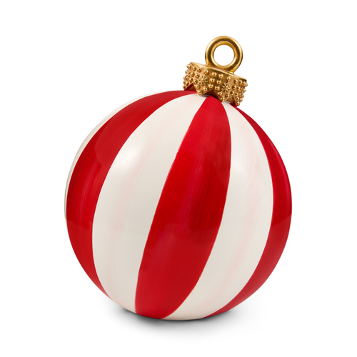MacKenzie-Childs red stripe medium tabletop ornament