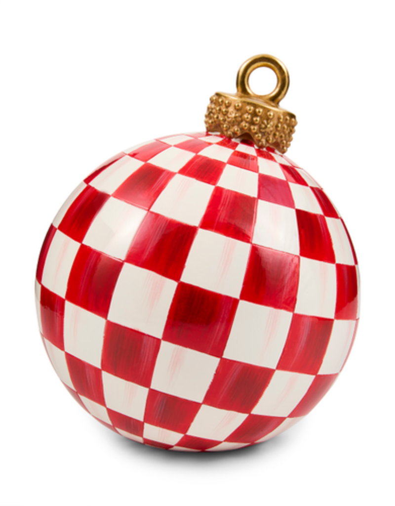 MacKenzie-Childs red check small tabletop ornament