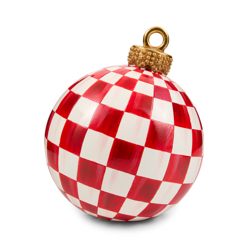 MacKenzie-Childs red check small tabletop ornament
