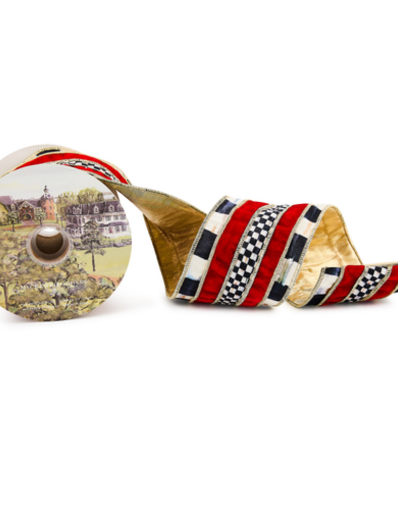 MacKenzie-Childs courtly regal red 4" ribbon