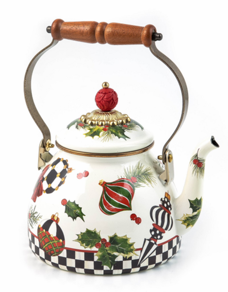 MacKenzie-Childs deck the halls 2 quart tea kettle