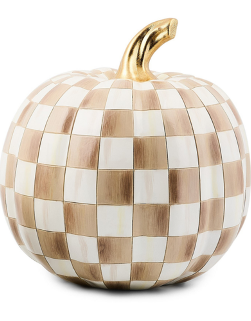 MacKenzie-Childs mocha check medium pumpkin