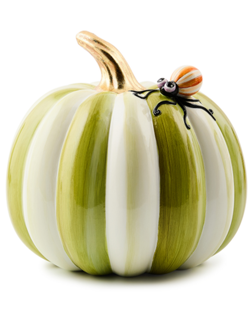 MacKenzie-Childs fergal's friend spider on small moss stripe pumpkin