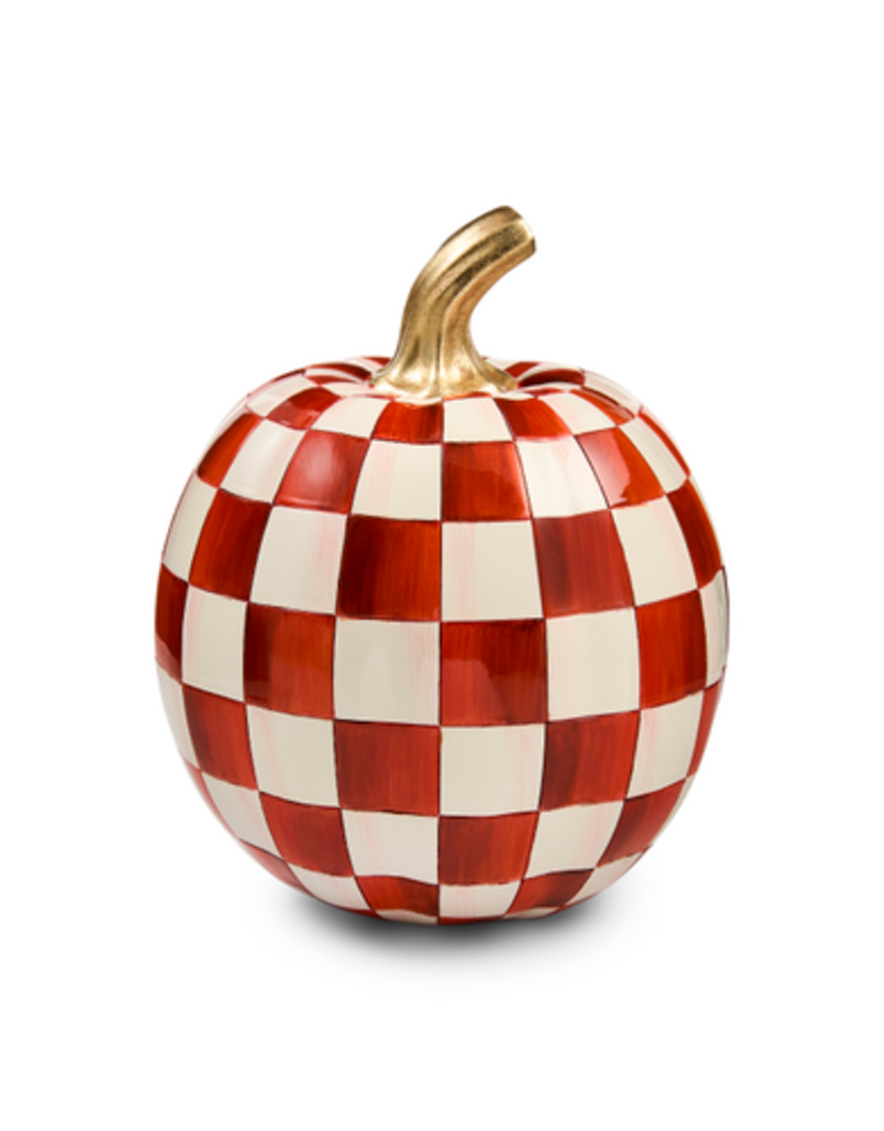 MacKenzie-Childs paprika check small pumpkin