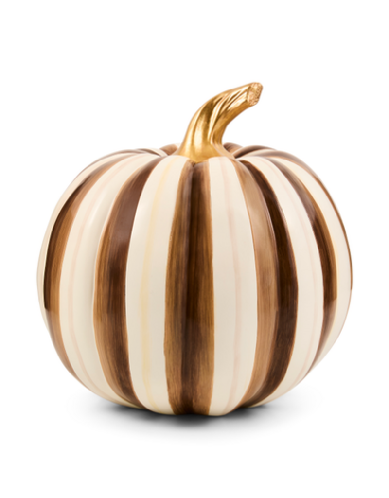 MacKenzie-Childs chocolate stripe medium pumpkin