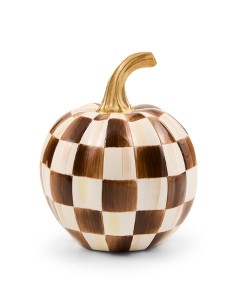 MacKenzie-Childs chocolate check mini pumpkin