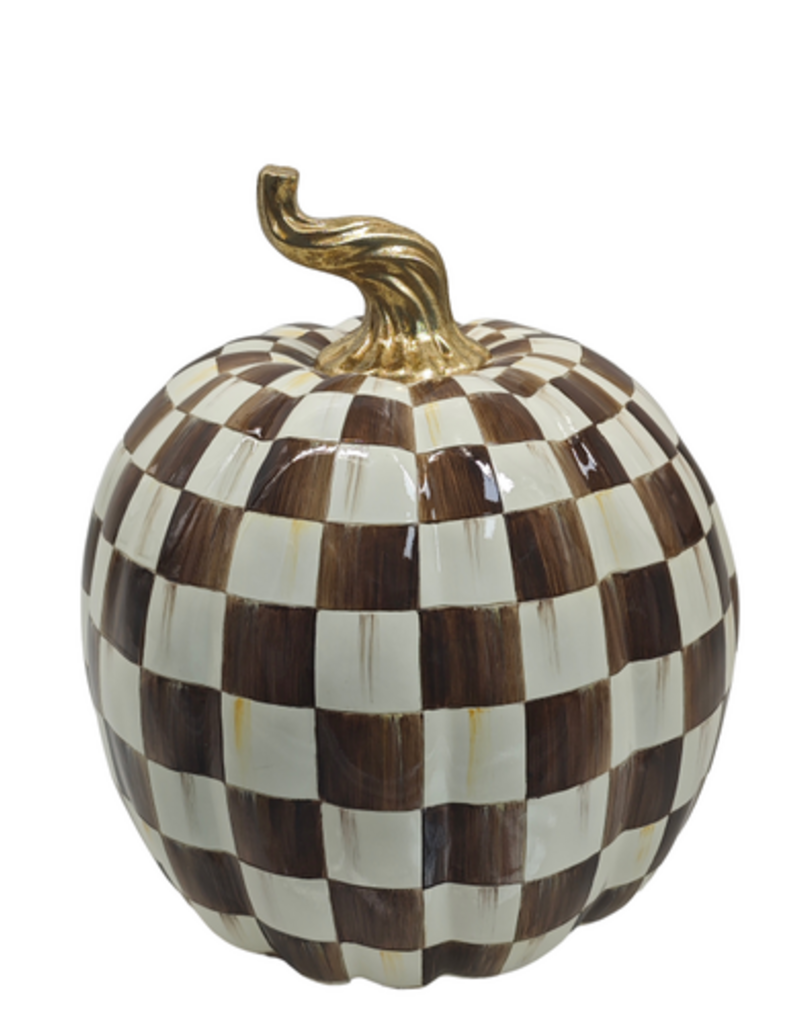 MacKenzie-Childs chocolate check medium pumpkin