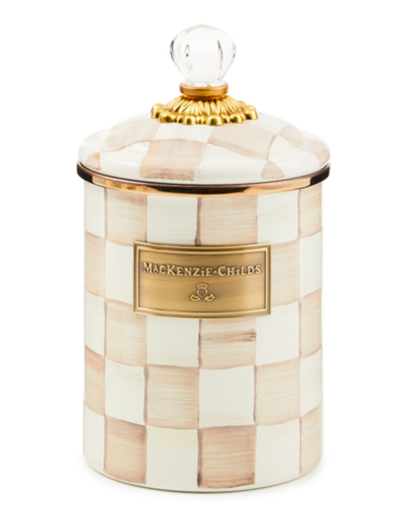 MacKenzie-Childs mocha check medium canister