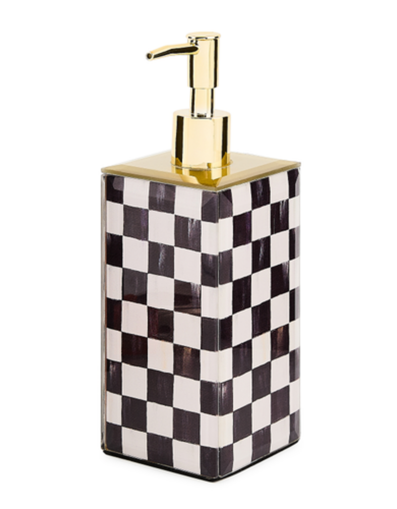MacKenzie-Childs courtly check glass soap pump