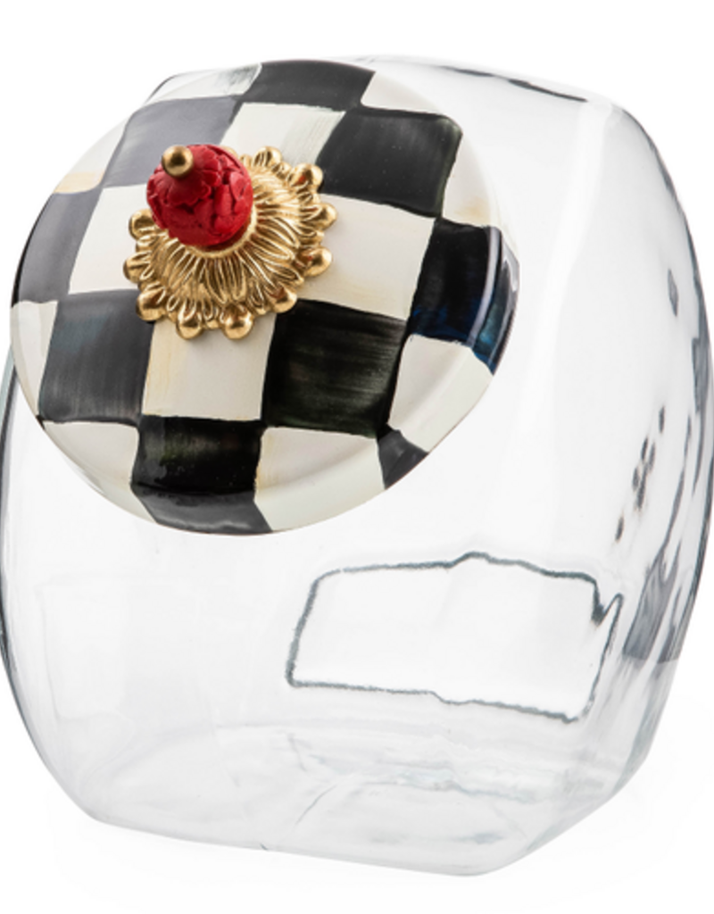 MacKenzie-Childs cookie jar with courtly check lid