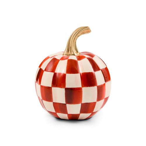 MacKenzie-Childs paprika check mini pumpkin