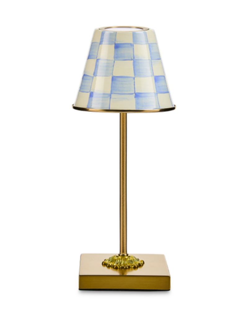 MacKenzie-Childs sky check led rechargeable cafe table lamp core UNITS