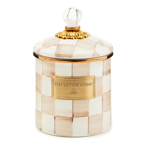 MacKenzie-Childs mocha check small canister