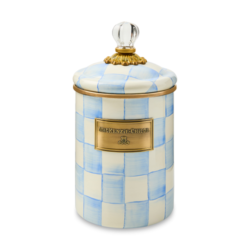 MacKenzie-Childs sky check medium canister