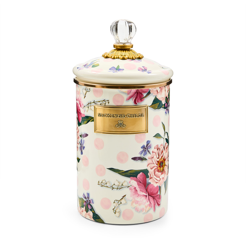 MacKenzie-Childs wildflowers pink large canister
