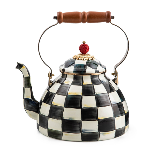 MacKenzie-Childs courtly check 3 quart tea kettle