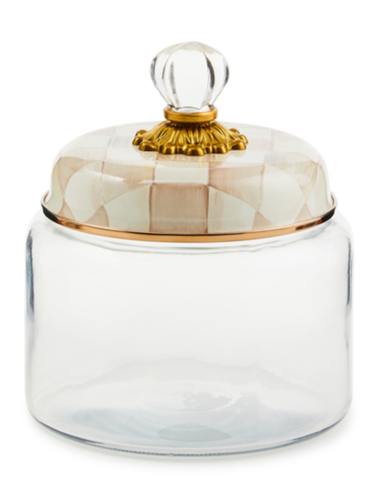 MacKenzie-Childs mocha check small kitchen canister