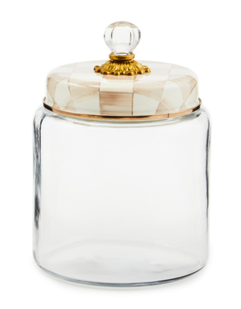 MacKenzie-Childs mocha check large kitchen canister