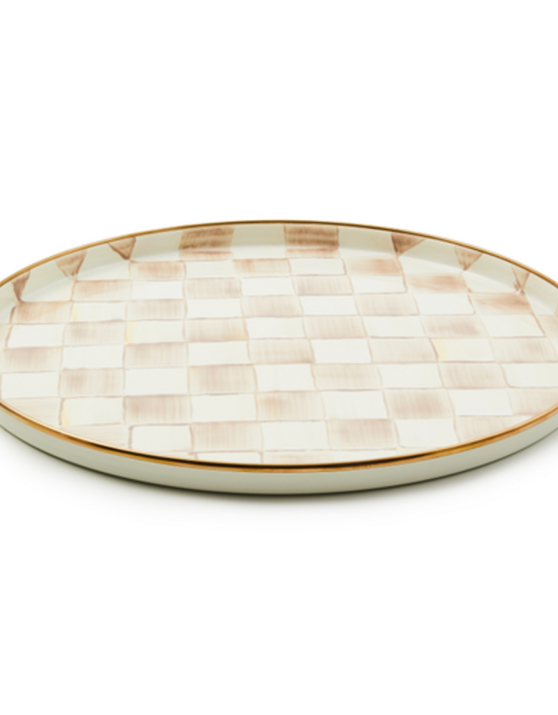 MacKenzie-Childs mocha check round tray