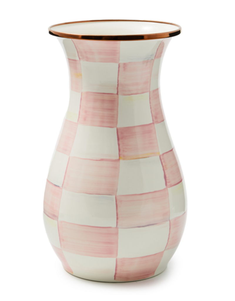MacKenzie-Childs rosy check tall vase