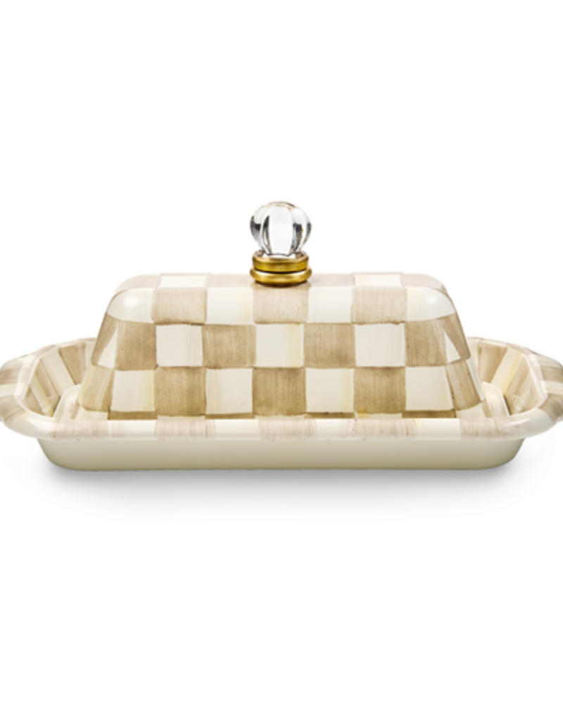 MacKenzie-Childs mocha check butter box