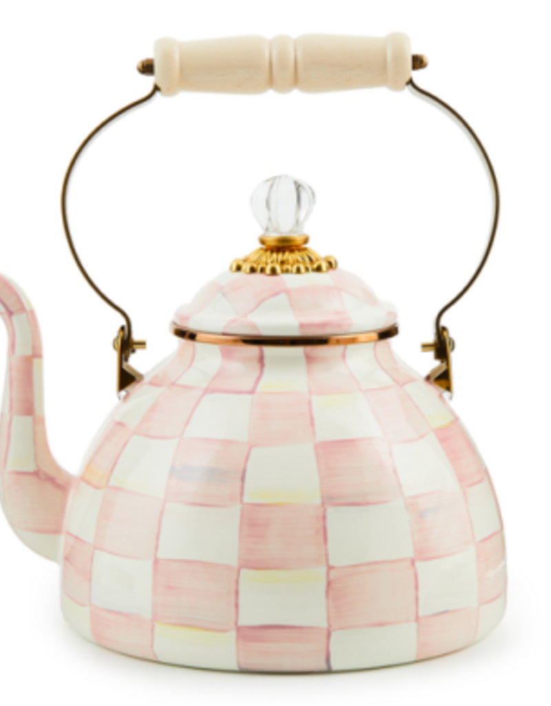 MacKenzie-Childs rosy check 3 quart tea kettle